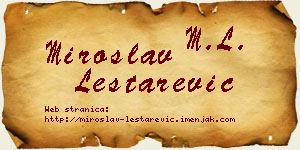 Miroslav Leštarević vizit kartica